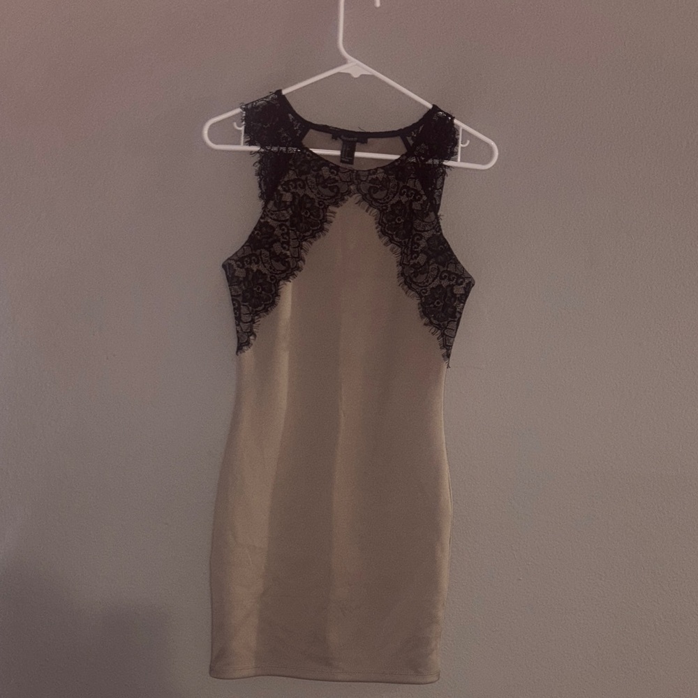 Forever 21 Black and Cream Lace Mini Dress